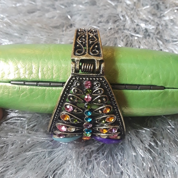 Multi stone,multi colored brass bracelet - Picture 2 of 8